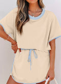 Color Block Edge Drop Shoulder