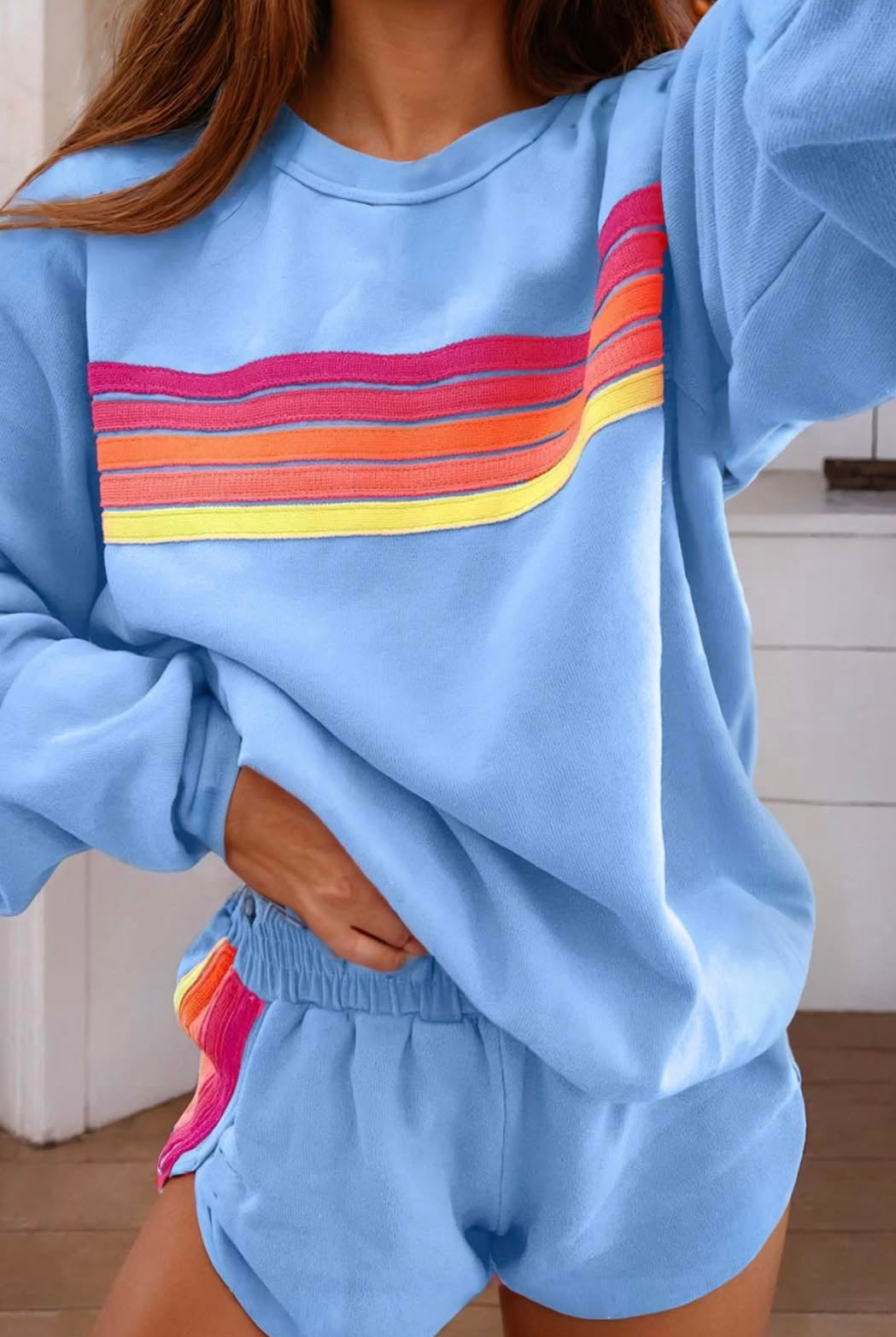 Color Contrast Trim Long Sleeve